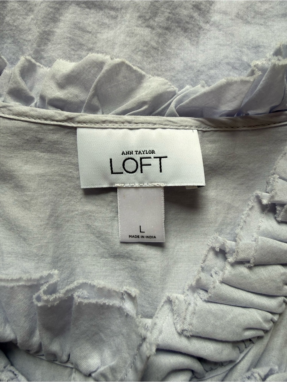 Ann Taylor/LOFT Lavender Ruffle-Front Button Blouse - Picture 5 of 6